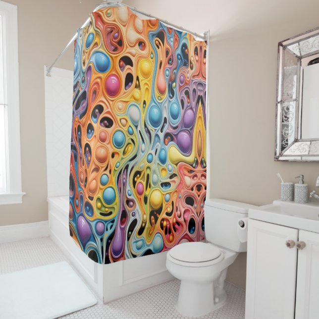 Bubble Dreamscape Symphony Shower Curtain (In Situ)