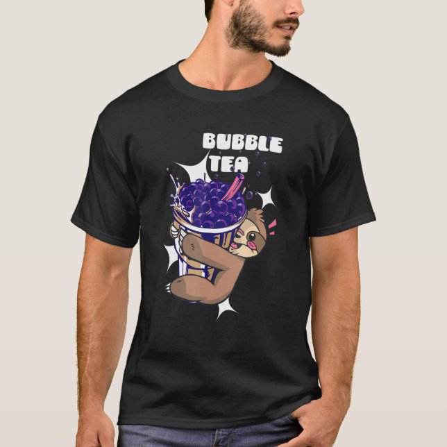 bubble drinking blueberry lazy cup T-Shirt (Front)