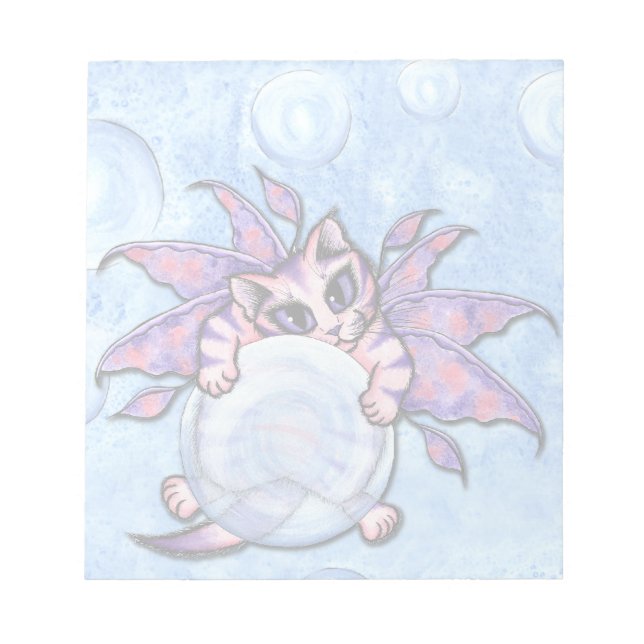 Bubble Fairy Kitten Fantasy Cat Art Notepad (Front)