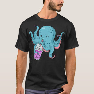 Bubble Gift Kids Octopus Boba Bubble animals art T-Shirt