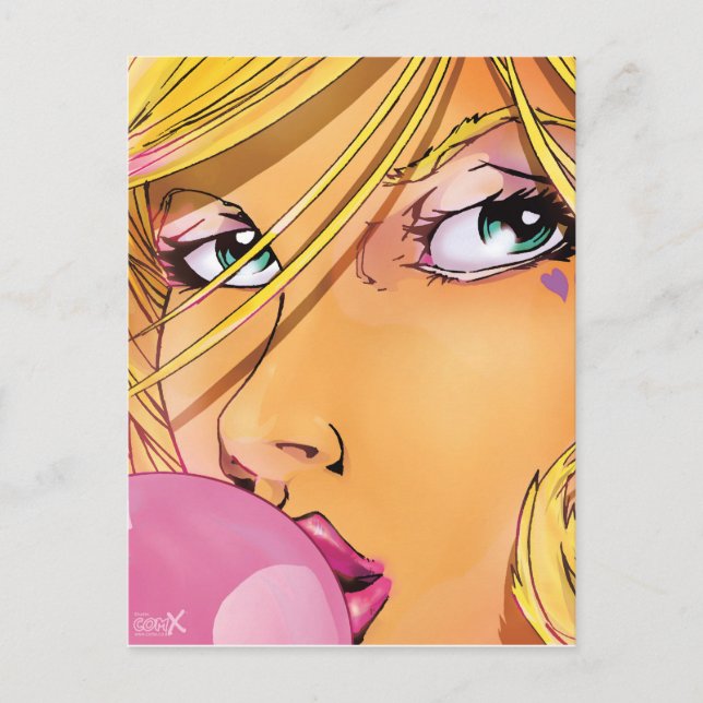 Bubble Girl - Cut Postcard (Front)