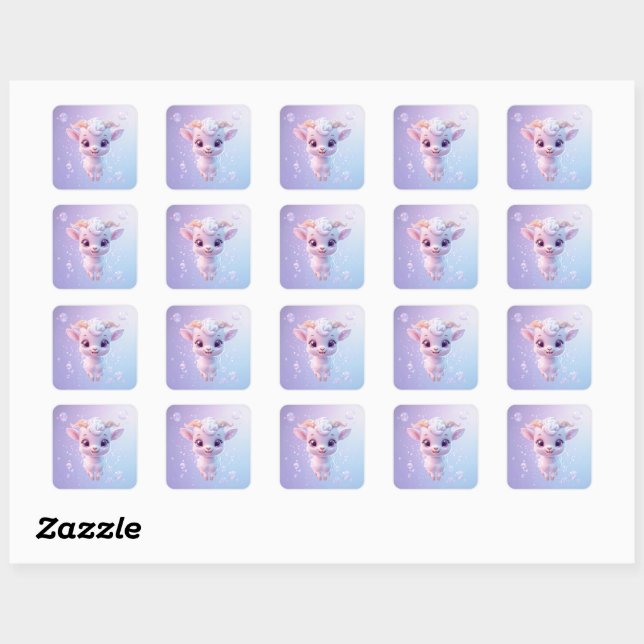 Bubble Goat Square Sticker (Sheet)