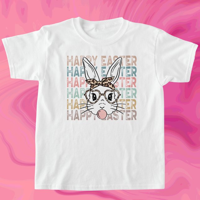 Bubble Gum Bunny | Leopard Glasses, Bandanna Easte T-Shirt (Creator Uploaded)