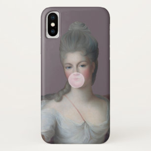 Bubble gum Diva blowing a pink bubble gum iPhone X Case