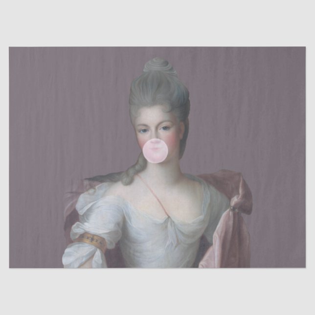 Bubble gum Diva blowing a pink bubble gum Tissue Paper (Front)