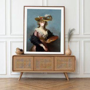 Bubble Gum Diva in a Straw Hat Poster