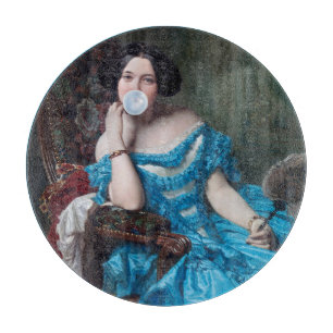 Bubble gum Diva in blue satin  Cutting Board