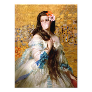Bubble Gum Diva in Gold Photo Print