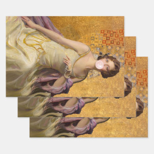 Bubble gum Diva in gold Wrapping Paper Sheet