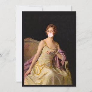 Bubble Gum Diva in Yellow Dress Invitation
