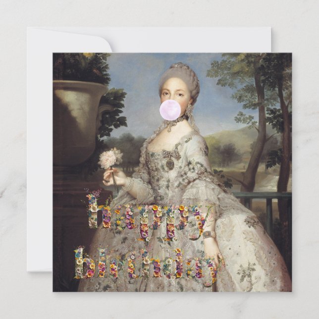 Bubble gum Diva Luisa de Parma Happy Birthday Card (Front)