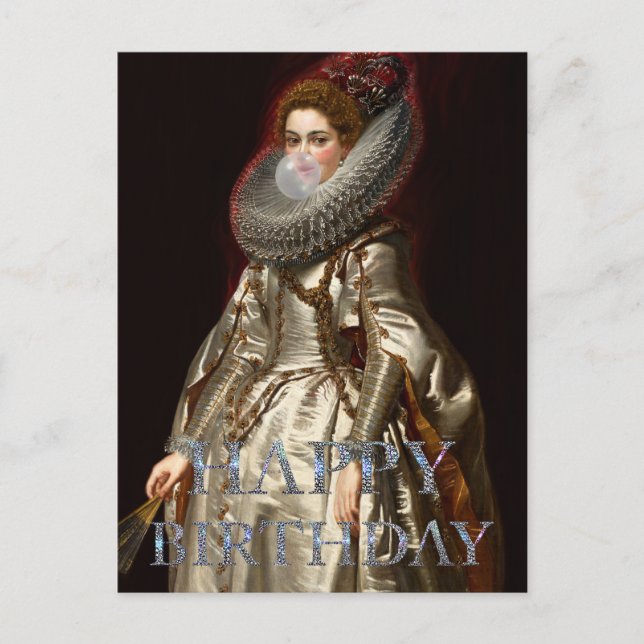Bubble gum Diva Marchesa Happy birthday Postcard (Front)