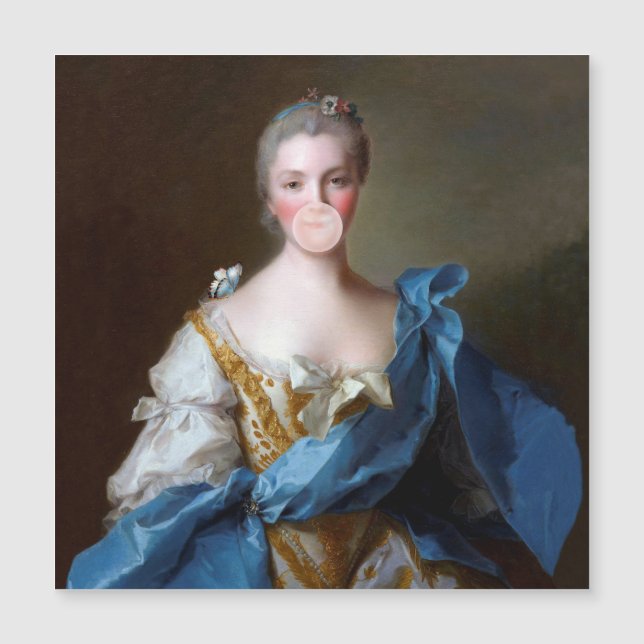 Bubble gum Diva with Blue Butterfly Thank You Card (Front)