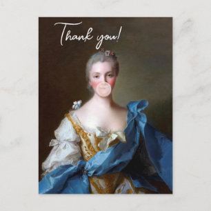 Bubble gum Diva with Blue Butterfly Thank You Card