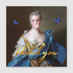 Bubble gum Diva with Blue Butterfly Thank You Card