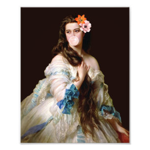 Bubble Gum Diva with Two Flowers Photo Print