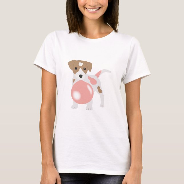 Bubble Gum Dog Blowing Bubble T-Shirt (Front)