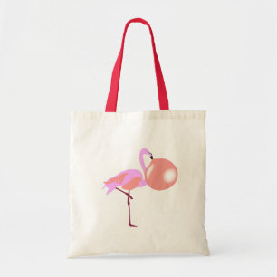 Bubble Gum Flamingo Blowing Bubble Tote Bag