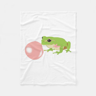 Bubble Gum Frog Blowing Bubble Fleece Blanket