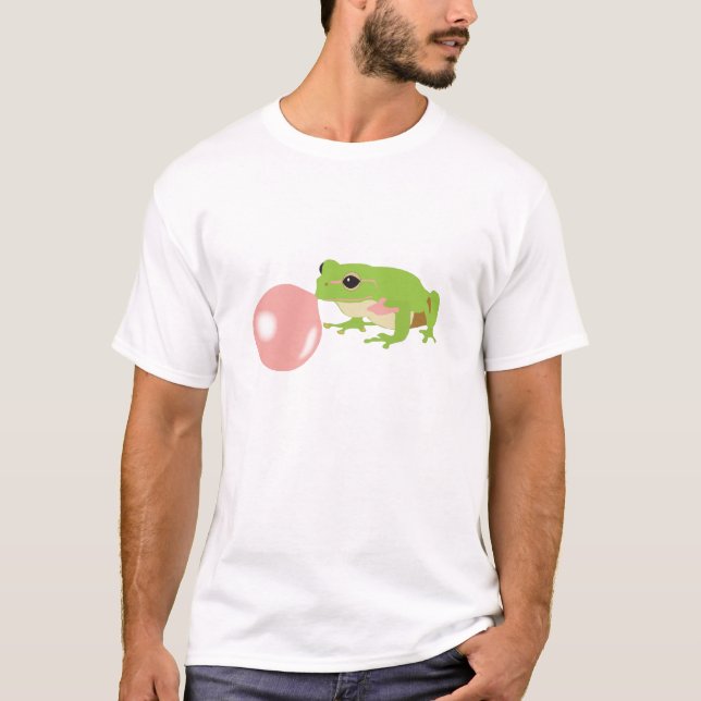 Bubble Gum Frog Blowing Bubble T-Shirt (Front)