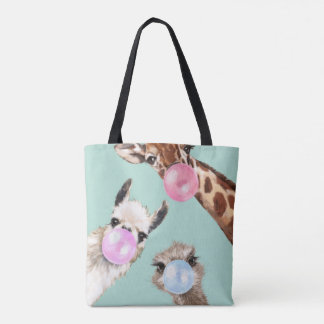 Bubble Gum Gang in Green  Tote Bag