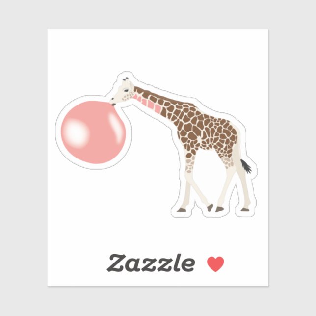 Bubble Gum Giraffe Blowing Bubble (Sheet)