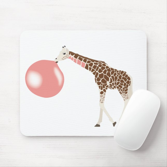 Bubble Gum Giraffe Blowing Bubble Mouse Mat (With Mouse)