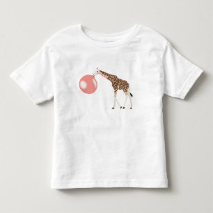 Bubble Gum Giraffe Blowing Bubble Toddler T-Shirt