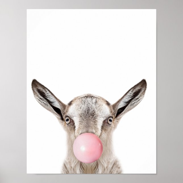 Bubble Gum Goat Wall Print (Front)