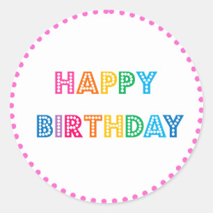 Bubble Gum Happy Birthday Party Classic Round Sticker