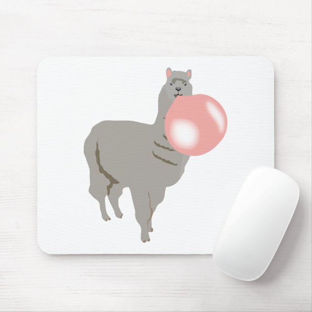 Bubble Gum Llama Blowing Bubble Mouse Mat (With Mouse)
