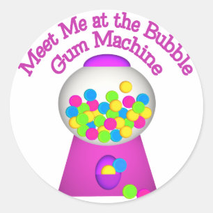 Bubble Gum Machine Classic Round Sticker