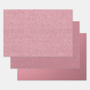 Bubble Gum Pink Glitter Wrapping Paper Sheet