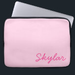 Bubble Gum Pink Hot Pink Custom Cursive Name Laptop Sleeve<br><div class="desc">This is a Bubble Gum Pink Hot Pink Custom Cursive Name Laptop Sleeve!</div>