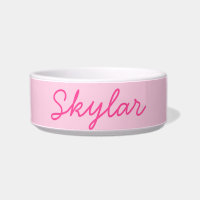 Bubble Gum Pink Hot Pink Custom Cursive Name Pet