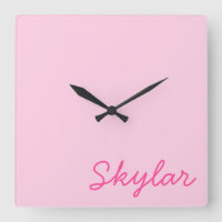 Bubble Gum Pink Hot Pink Custom Cursive Name Squar