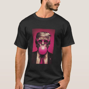 Bubble Gum Pink Sunglasses Funny Trump Felon Presi T-Shirt