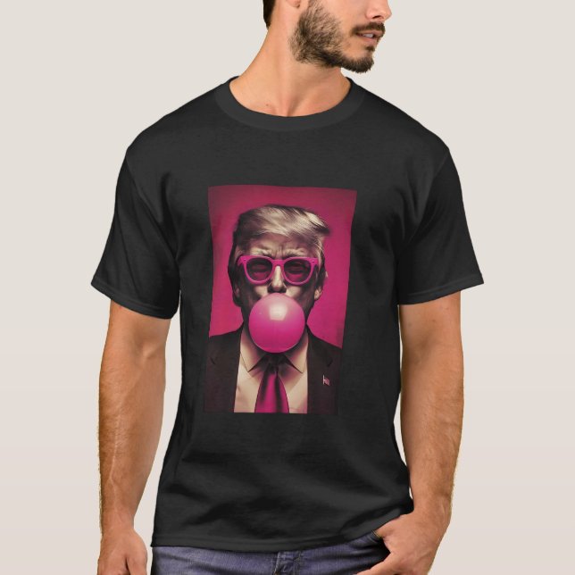 Bubble Gum Pink Sunglasses Funny Trump Felon Presi T-Shirt (Front)