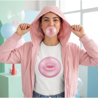 Bubble Gum Pop Lips – Pink Pop Art Illustration T-Shirt