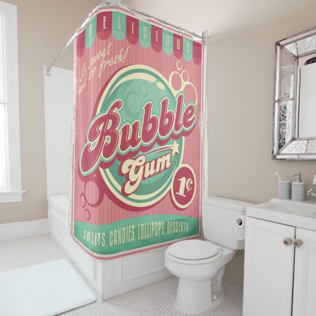 Bubble Gum Shower Curtain (In Situ)