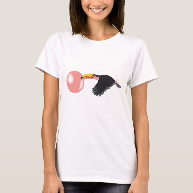 Bubble Gum Toucan Blowing Bubble T-Shirt (Front)