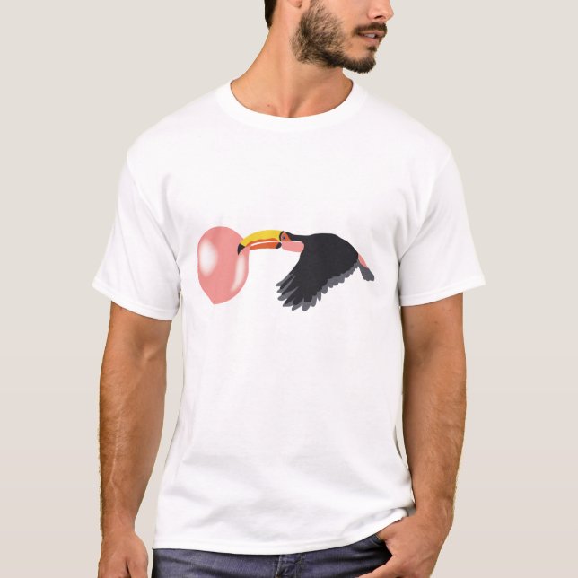 Bubble Gum Toucan Blowing Bubble T-Shirt (Front)