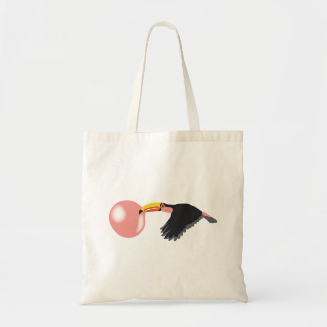 Bubble Gum Toucan Blowing Bubble Tote Bag (Front)