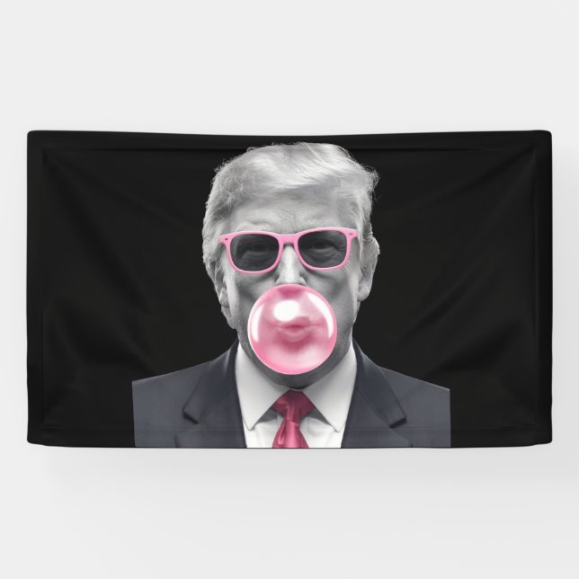 Bubble Gum Trump Donald Trump 2024 Vote for Trump  Banner (Horizontal)