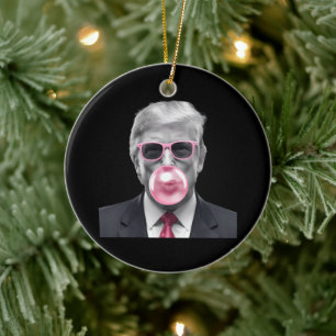 Bubble Gum Trump Donald Trump 2024 Vote for Trump  Ceramic Tree Decoration