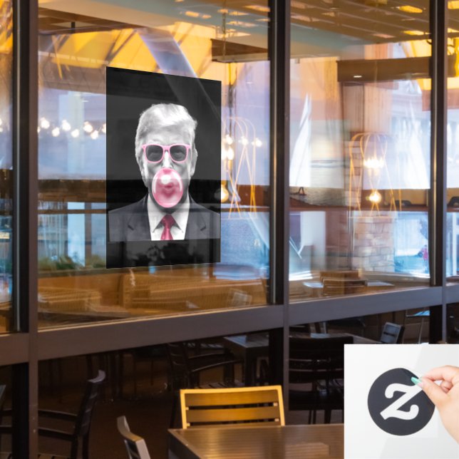 Bubble Gum Trump Donald Trump 2024 Vote for Trump  Window Cling (Restaurant Window)