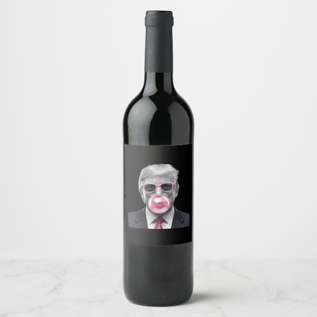 Bubble Gum Trump Donald Trump 2024 Vote for Trump  Wine Label (Front)
