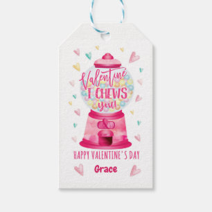 Bubble Gum Valentine Card, Choose You Valentine Gift Tags
