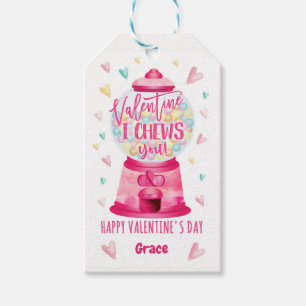 Bubble Gum Valentine Card, Choose You Valentine Gift Tags