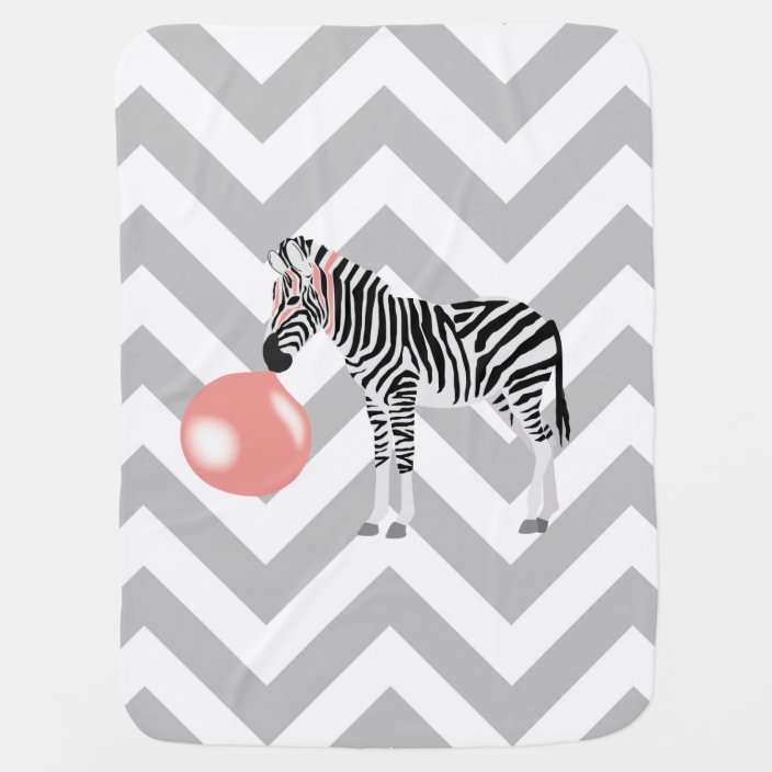 Bubble Gum Zebra Blowing Bubble Baby Blanket Zazzle.co.uk